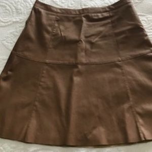 Tan Faux Leather Skirt